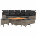 vidaXL Bútor szettek párnával 6 pcs Szürke és sötétszürke PE Rattan