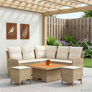 vidaXL Bútor szettek párnával 6 pcs Beige és krém PE Rattan