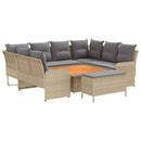 vidaXL Bútor szettek párnával 7 pcs Beige és Világosszürke PE Rattan
