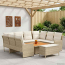 vidaXL Bútor szettek párnával 7 pcs Beige és krém PE Rattan
