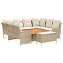 vidaXL Bútor szettek párnával 7 pcs Beige és krém PE Rattan