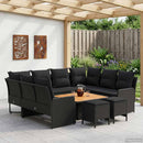 vidaXL Bútor szettek párnával 8 pcs Fekete PE Rattan