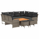 vidaXL Bútor szettek párnával 8 pcs Szürke és sötétszürke PE Rattan