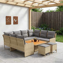 vidaXL Bútor szettek párnával 8 pcs Beige és Világosszürke PE Rattan