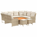vidaXL Bútor szettek párnával 8 pcs Beige és krém PE Rattan