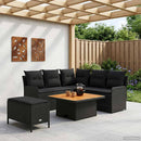 vidaXL Bútor szettek párnával 5 pcs Fekete PE Rattan