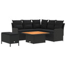 vidaXL Bútor szettek párnával 5 pcs Fekete PE Rattan