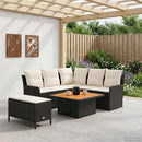 vidaXL Bútor szettek párnával 5 pcs Fekete és Krém PE Rattan