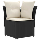 vidaXL Bútor szettek párnával 5 pcs Fekete és Krém PE Rattan