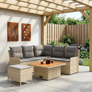 vidaXL Bútor szettek párnával 5 pcs Beige és Világosszürke PE Rattan