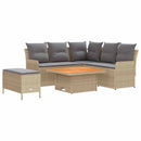 vidaXL Bútor szettek párnával 5 pcs Beige és Világosszürke PE Rattan