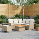 vidaXL Bútor szettek párnával 5 pcs Beige és krém PE Rattan