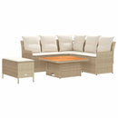 vidaXL Bútor szettek párnával 5 pcs Beige és krém PE Rattan
