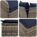 vidaXL Bútor szettek párnával 5 pcs Szürke és sötétkék PE Rattan