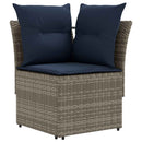 vidaXL Bútor szettek párnával 5 pcs Szürke és sötétkék PE Rattan