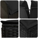 vidaXL Bútor szettek párnával 7 pcs Fekete PE Rattan