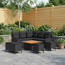 vidaXL Bútor szettek párnával 7 pcs Fekete PE Rattan
