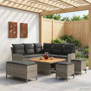 vidaXL Bútor szettek párnával 7 pcs Szürke és sötétszürke PE Rattan