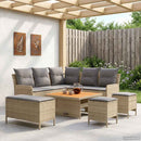 vidaXL Bútor szettek párnával 7 pcs Beige és Világosszürke PE Rattan