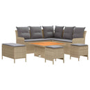 vidaXL Bútor szettek párnával 7 pcs Beige és Világosszürke PE Rattan