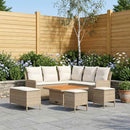 vidaXL Bútor szettek párnával 7 pcs Beige és krém PE Rattan