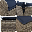 vidaXL Bútor szettek párnával 7 pcs Szürke és sötétkék PE Rattan