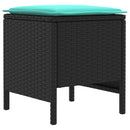 vidaXL Bútor szettek párnával 7 pcs Fekete és Türkiz PE Rattan