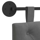 vidaXL Függesztett ágyfej LED fényekkel Sötétszürke Bársony