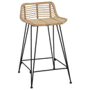 vidaXL Bárszék 2 pcs Természetes 44 x 45 x 76 cm Rattan és acél