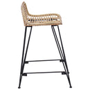vidaXL Bárszék 2 pcs Természetes 44 x 45 x 76 cm Rattan és acél