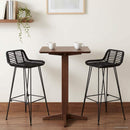 vidaXL Bárszék 2 pcs Fekete 44 x 46 x 91 cm Rattan és acél
