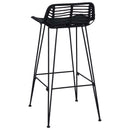 vidaXL Bárszék 2 pcs Fekete 44 x 46 x 91 cm Rattan és acél