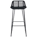 vidaXL Bárszék 2 pcs Fekete 44 x 46 x 91 cm Rattan és acél