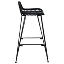 vidaXL Bárszék 2 pcs Fekete 44 x 46 x 91 cm Rattan és acél