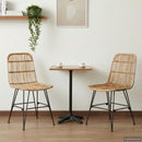 vidaXL Étkezőszék 2 pcs Természetes 41 x 55 x 85 cm Rattan és acél