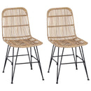 vidaXL Étkezőszék 2 pcs Természetes 41 x 55 x 85 cm Rattan és acél