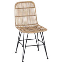 vidaXL Étkezőszék 2 pcs Természetes 41 x 55 x 85 cm Rattan és acél
