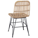 vidaXL Étkezőszék 2 pcs Természetes 41 x 55 x 85 cm Rattan és acél
