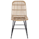 vidaXL Étkezőszék 2 pcs Természetes 41 x 55 x 85 cm Rattan és acél