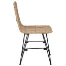 vidaXL Étkezőszék 2 pcs Természetes 41 x 55 x 85 cm Rattan és acél