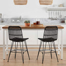 vidaXL Étkezőszék 2 pcs Fekete 41 x 55 x 85 cm Rattan és acél