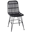 vidaXL Étkezőszék 2 pcs Fekete 41 x 55 x 85 cm Rattan és acél