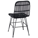 vidaXL Étkezőszék 2 pcs Fekete 41 x 55 x 85 cm Rattan és acél