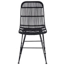 vidaXL Étkezőszék 2 pcs Fekete 41 x 55 x 85 cm Rattan és acél