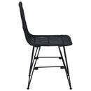 vidaXL Étkezőszék 2 pcs Fekete 41 x 55 x 85 cm Rattan és acél