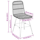 vidaXL Étkezőszék 2 pcs Fekete 41 x 55 x 85 cm Rattan és acél