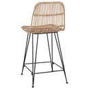 vidaXL Bárszék 2 pcs Természetes 44 x 54 x 96 cm Rattan és acél