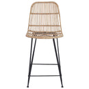 vidaXL Bárszék 2 pcs Természetes 44 x 54 x 96 cm Rattan és acél