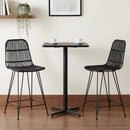 vidaXL Bárszék 2 pcs Fekete 44 x 54 x 96 cm Rattan és acél