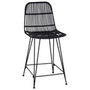 vidaXL Bárszék 2 pcs Fekete 44 x 54 x 96 cm Rattan és acél